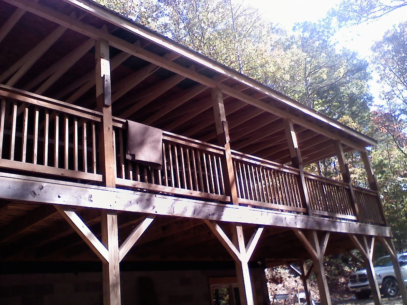 Timber framing under a new elevated porch and deck — Roof Leak Repair in Rosanky by Roofing Brothers